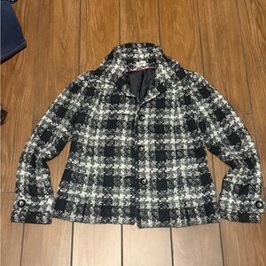 Chico's Black and White Textured Blazer